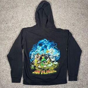 Six Flags Looney Tunes Black Halloween Zombie Hoodie Men's Size Small